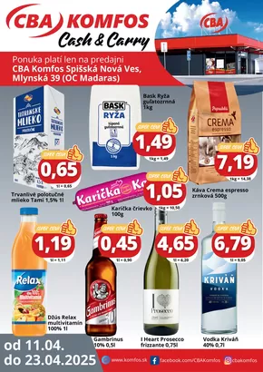 Katalóg CBA v Prešov | CBA Nová ponuka špeciál pre gastrocash Spišská nová Ves | 2025-04-11T00:00:00.000Z - 2025-04-23T00:00:00.000Z