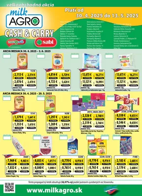 Katalóg Milk Agro v Kráľovský Chlmec | Cash & Carry leták | 2025-04-30T00:00:00.000Z - 2025-05-13T00:00:00.000Z