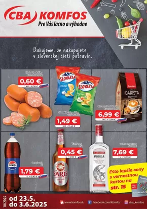 Katalóg CBA v Krompachy | Výhodná ponuka CBA Komfos | 2025-05-23T00:00:00.000Z - 2025-06-03T00:00:00.000Z
