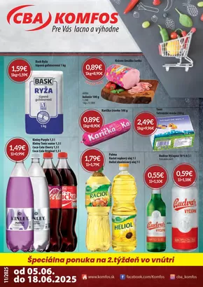 Katalóg CBA | Výhodná ponuka CBA Komfos | 2025-06-05T00:00:00.000Z - 2025-06-18T00:00:00.000Z
