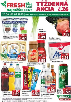 Katalóg Fresh v Košice | Týždenná akcia FRESH Plus | 2025-06-26T00:00:00.000Z - 2025-07-02T00:00:00.000Z