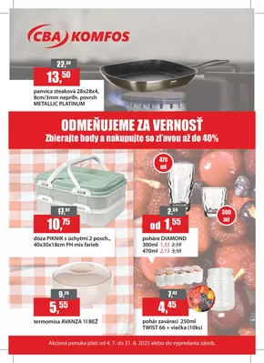 Katalóg CBA v Košice | CBA Odmeňujeme za vernosť | 2025-07-04T00:00:00.000Z - 2025-08-31T00:00:00.000Z