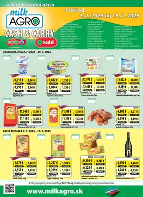 Katalóg Milk Agro v Trenčín | Cash & Carry leták | 2025-07-02T00:00:00.000Z - 2025-07-15T00:00:00.000Z