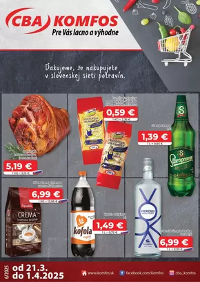 Katalóg CBA v Giraltovce | Nová výhodná ponuka CBA Komfos | 2025-03-21T00:00:00.000Z - 2025-04-01T00:00:00.000Z