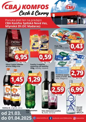 Katalóg CBA v Giraltovce | CBA Nová ponuka špeciál pre gastrocash Spišská nová Ves | 2025-03-21T00:00:00.000Z - 2025-04-01T00:00:00.000Z